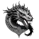 dragon, labyrinth, spirutual, intuitive empath tattoo design idea