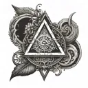 An alchemical symbol representing the balance of spirituality and culinary artistry, with a touch of punk rock edge tattoo design idea