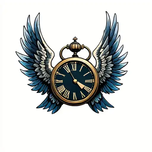 Clock with Wings: A clock with wings, symbolizing how time flies and the inevitability of change. You could add subtle d tattoo design idea