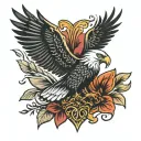 albanian leg and eagel tattoo design idea