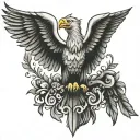 albanian leg and eagel tattoo design idea