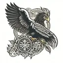 albanian leg and eagel tattoo design idea