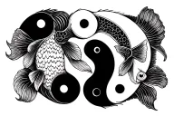Fish yin yang tattoo design idea
