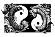 Fish yin yang tattoo design idea