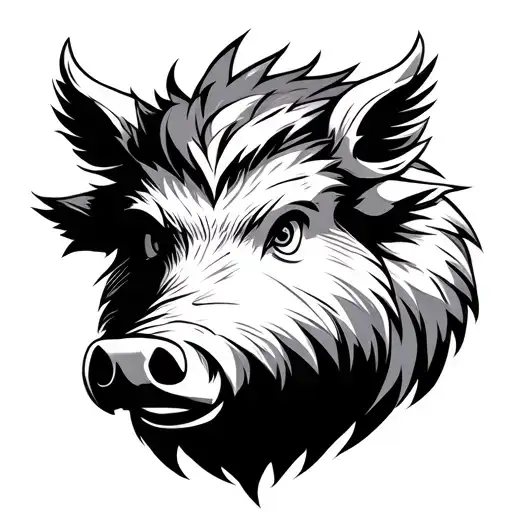 boar head tattoo design idea