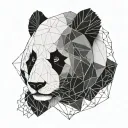 Panda bear head tattoo design idea