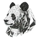 Panda bear head tattoo design idea