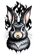 Fire Rabbit tattoo design idea