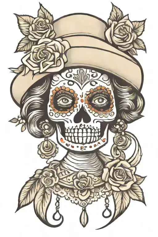 mexican catrina tattoo design idea