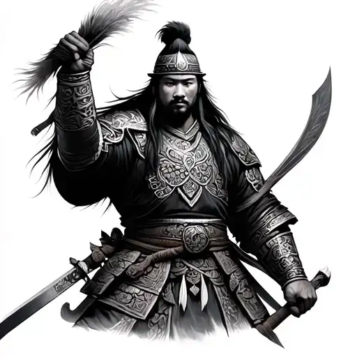 Mongolian Warrior tattoo design idea