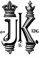 "J letter queen and k is king" "J letter queen and k is king" chess pieces tattoo design idea