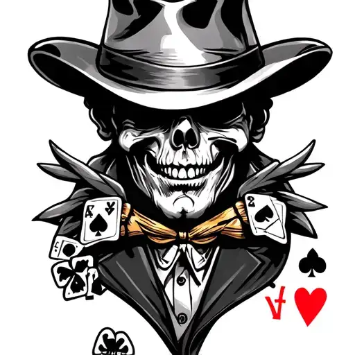 gangster and gambling themed tattoo tattoo design idea