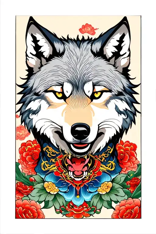 wolf tattoo design idea
