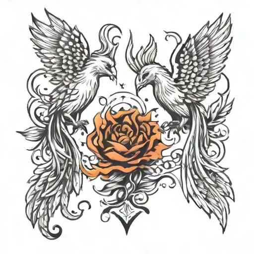 Halleys Comet and Phoenix tattoo design idea