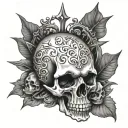 Skull and bones tattoo design idea