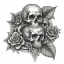 Skull and bones tattoo design idea