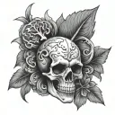 Skull and bones tattoo design idea