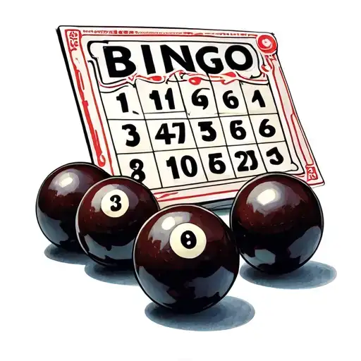 bingo card and balls incorporated tattoo design idea