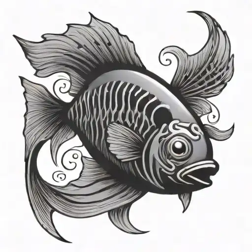 christian fish symbol with G>^v inside representing tattoo design idea