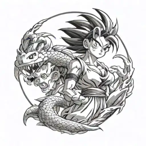 Dragon ball girl characters tattoo design idea