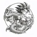 Dragon ball girl characters tattoo design idea