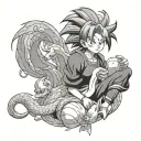 Dragon ball girl characters tattoo design idea