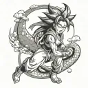 Dragon ball girl characters tattoo design idea