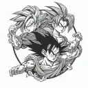 Dragon ball girl characters tattoo design idea