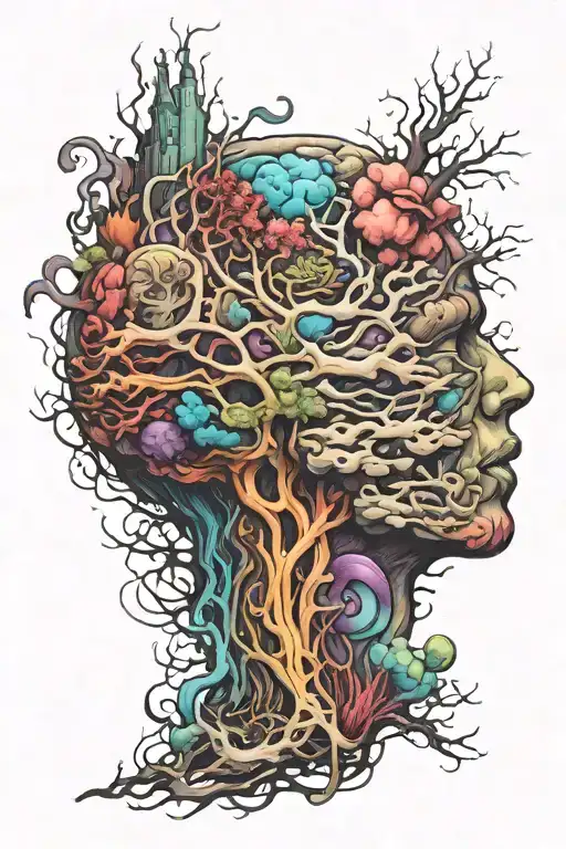 adhd brain tattoo design idea