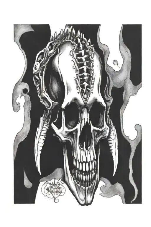Dinosaur skull tattoo design idea
