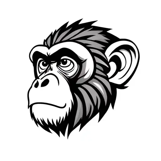 Māori monkey head surrounded tattoo design idea