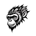Māori monkey head surrounded tattoo design idea