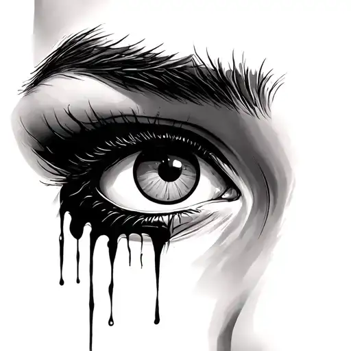 crying eye tattoo design idea