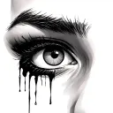 crying eye tattoo design idea