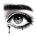 crying eye tattoo design idea