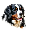 adult bernese mountain dog lying tattoo design idea