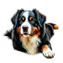adult bernese mountain dog lying tattoo design idea