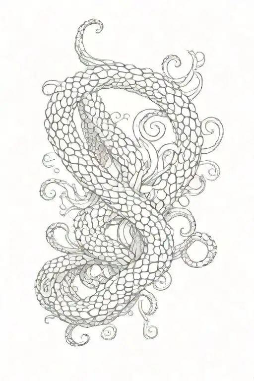 Kraken tentacle wrapped tattoo design idea