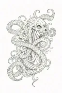Kraken tentacle wrapped tattoo design idea