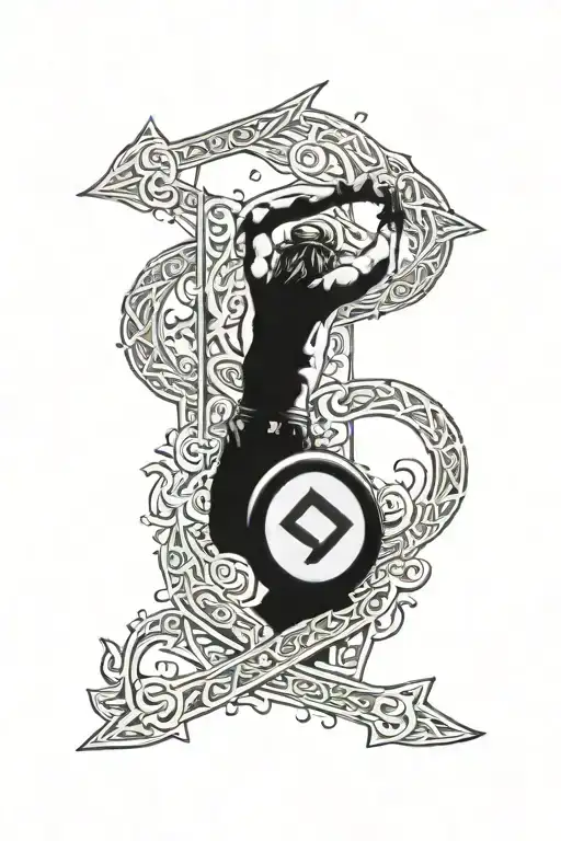 viking rune, disk jockey, photography, alone tattoo design idea