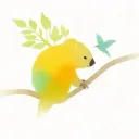 koala bear in tree with hummingbird perched next to it tattoo design idea