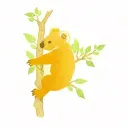 koala bear in tree with hummingbird perched next to it tattoo design idea