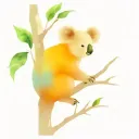 koala bear in tree with hummingbird perched next to it tattoo design idea