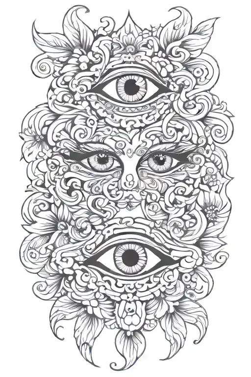 hear no evil see no evil speak no evil eye tattoo design idea