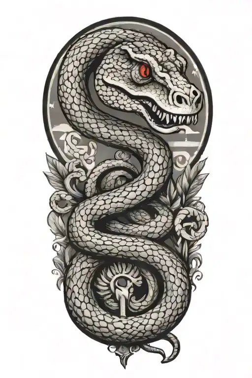 gadsden flag guns in place of snake tattoo design idea