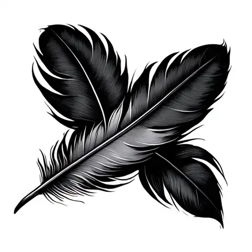 bird feather tattoo design idea