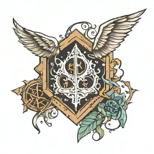 wood block harry potter tattoo design idea