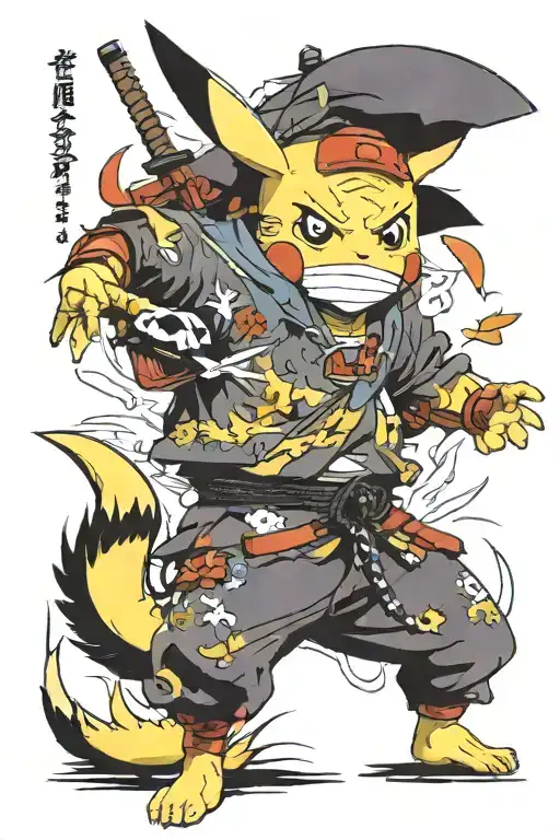 Pikachu , basquait , words , Van Gogh , Sakura , Fuji , aang , katana , Spartans tattoo design idea