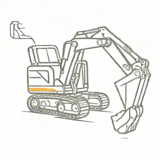 excavator cartoon tattoo design idea