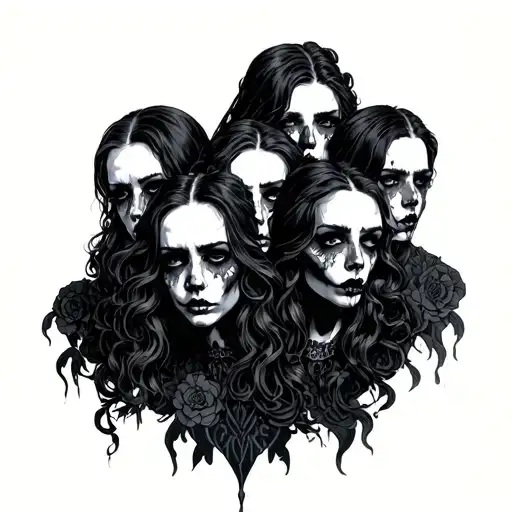 Seven headed whore tattoo design idea